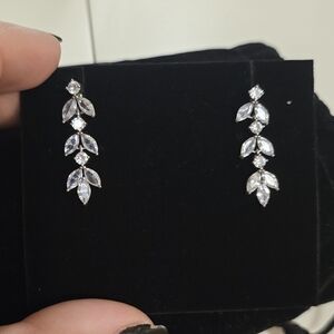 Swarovski Silver Leaf Earrings